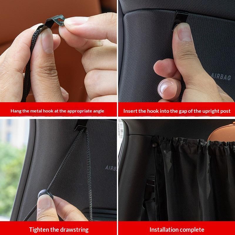 2/4Pcs Car Privacy Curtain Set Window Shade Privacy Travel Nap Night Car Camping Detachable Simple Curtain