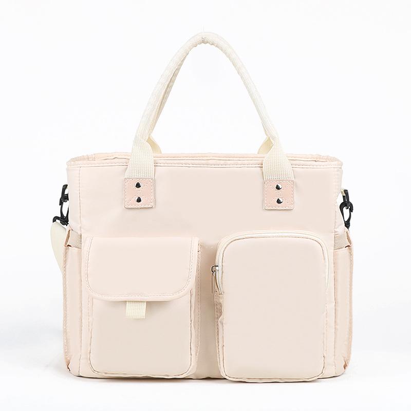 

PEVA Office Worker Insulated Bag Aluminum Foil Cooler Outdoor Waterproof Ice Bag Large Capacity Camping Picnic Bag Reusable бежевый