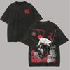 Camiseta Sasori Naruto Hombre Lavado Ácido Estampado Trasero Akatsuki Marioneta Anime Gráfico Algodón Streetwear Sasori Vintage Bootleg Camiseta