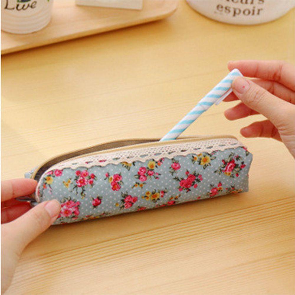 Lace Retro Flower Floral Vintage Makeup Bag Pencil Case Pencil Bag Cosmetic Bag Zipper Pouch