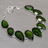 Lab Created Peridot Necklace 18" Adjustable Chain Pear Cut Gemstone Jewelry Gift