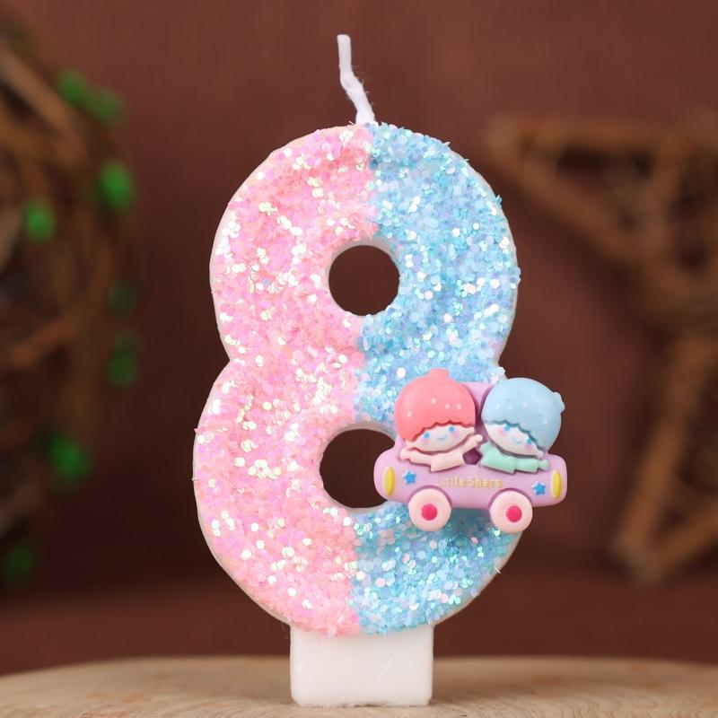 Gemini Digital Birthday Candle Cake Decoration Holiday Birthday Celebration Handmade Candle 0-9diy