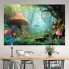 2D Fantasy Grüner Pilzwald Hintergrund für Studiofotografie & Veranstaltungen