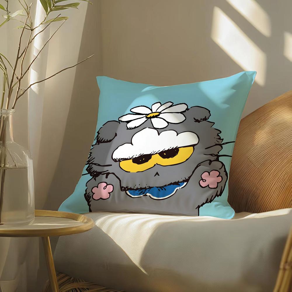 Cute Cat Cushion Cover Soft Short Plush Pillow Cover Smooth Cozy Texture Aesthetic Cushion Case Home Decor