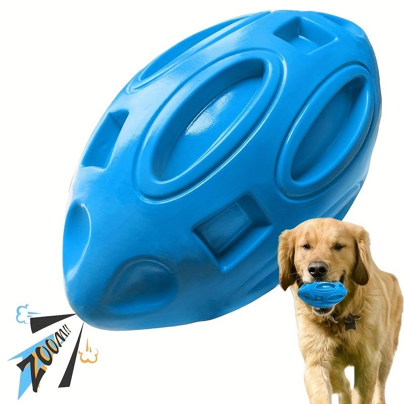 

Dog Chew Toy Suitable for Aggressive Chewers - Squeaky Rugby with Loud Squeaker, Thermoplastic Rubber Chew Toys for Teeth Cleaning, for Small Dogs синий