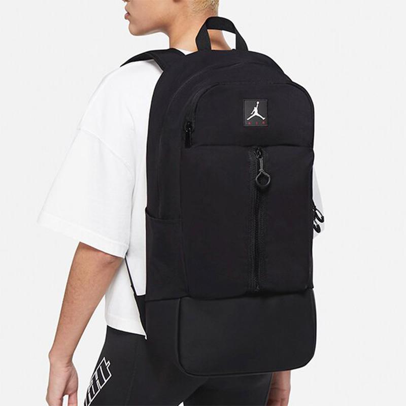Jordan Small Logo Sports Leisure Training Large Capacity Reflective Nylon Basketball Backpack Unisex Backpack Black DJ5644-010