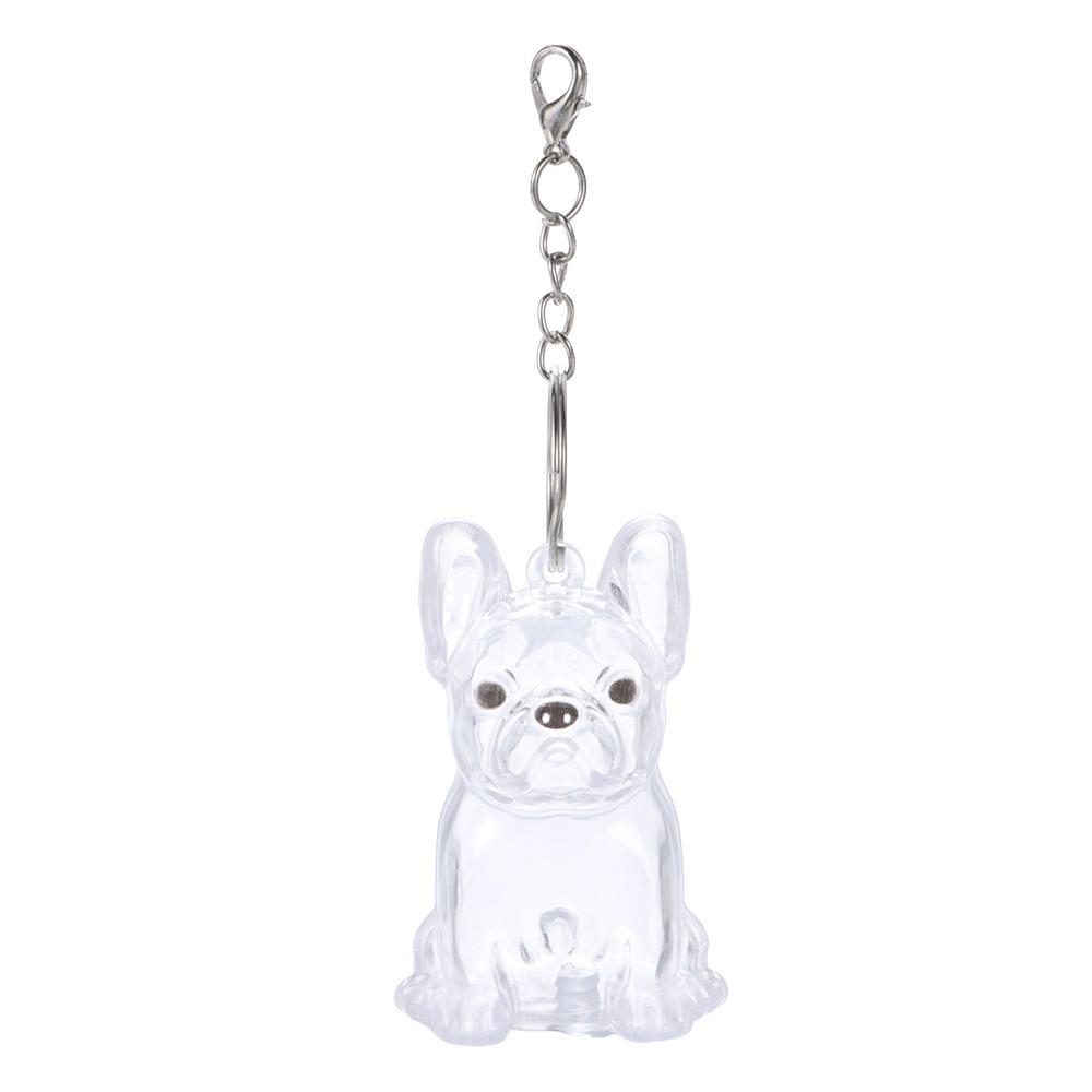 Creative Keychain Dog Shape Keychain Transparent Container Fur Storage Capsule Handmade Design DIY Accessories