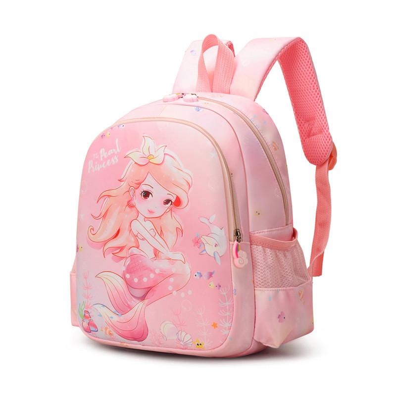 Dolphin Shell Mermaid Backpack Childrens Cartoon Bag Zipper Capacity Large
