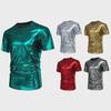 Men's Shiny Stage Style Short Sleeve Round Neck T-Shirt