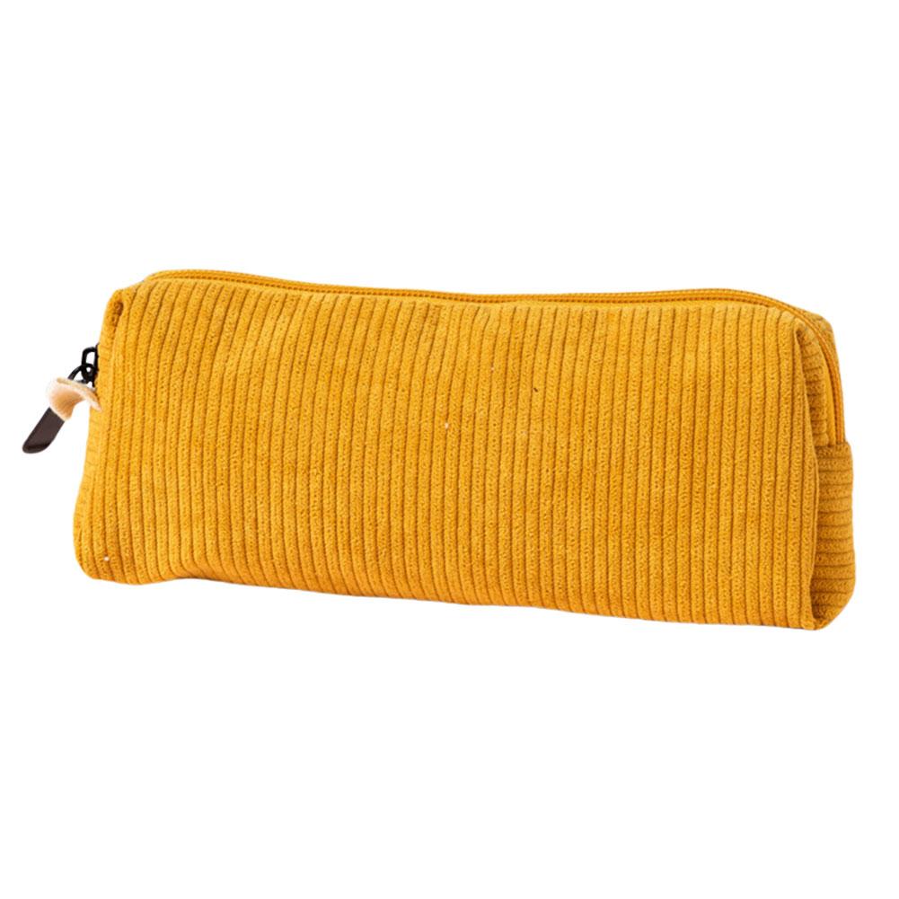 Corduroy Pencil Case Aesthetic Pencil Pouch with Zipper Pencil Bag Small Pen Bag Gift for Girls Kids School Stationery Organizer