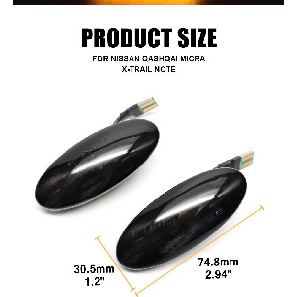 LED Dynamic Side Marker Repeater Turn Signal Light For Nissan Qashqai J10 X-trail T31 Cube Juke Leaf Micra K13 Note E11 NV200Turn Signal 2