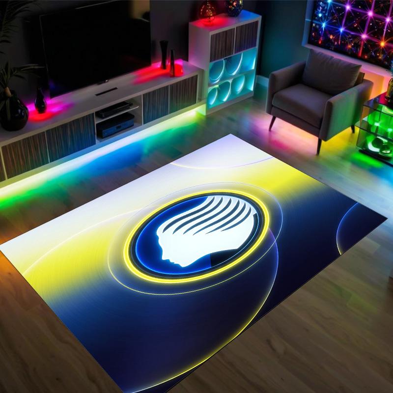 Atalanta FC Design Crystal Velvet Carpet Cozy Non?Slip Printed Rug For Bedroom Living Room Entrance