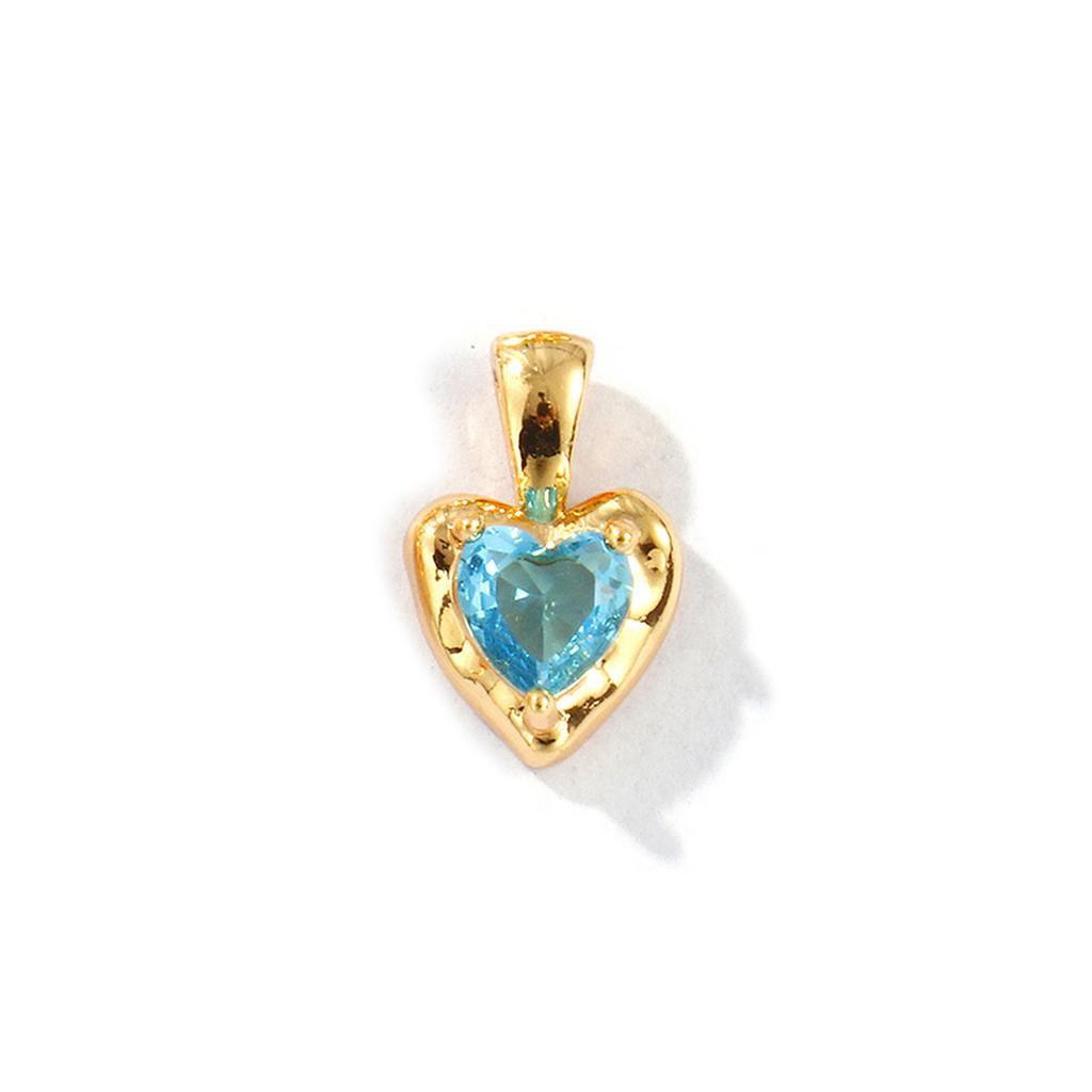 2 PCs Heart Brass & Rhinestone Birthstone Charms 18K Gold Plated Pendants For DIY Necklace Earrings Jewelry Making 12.5mm x 8mm
