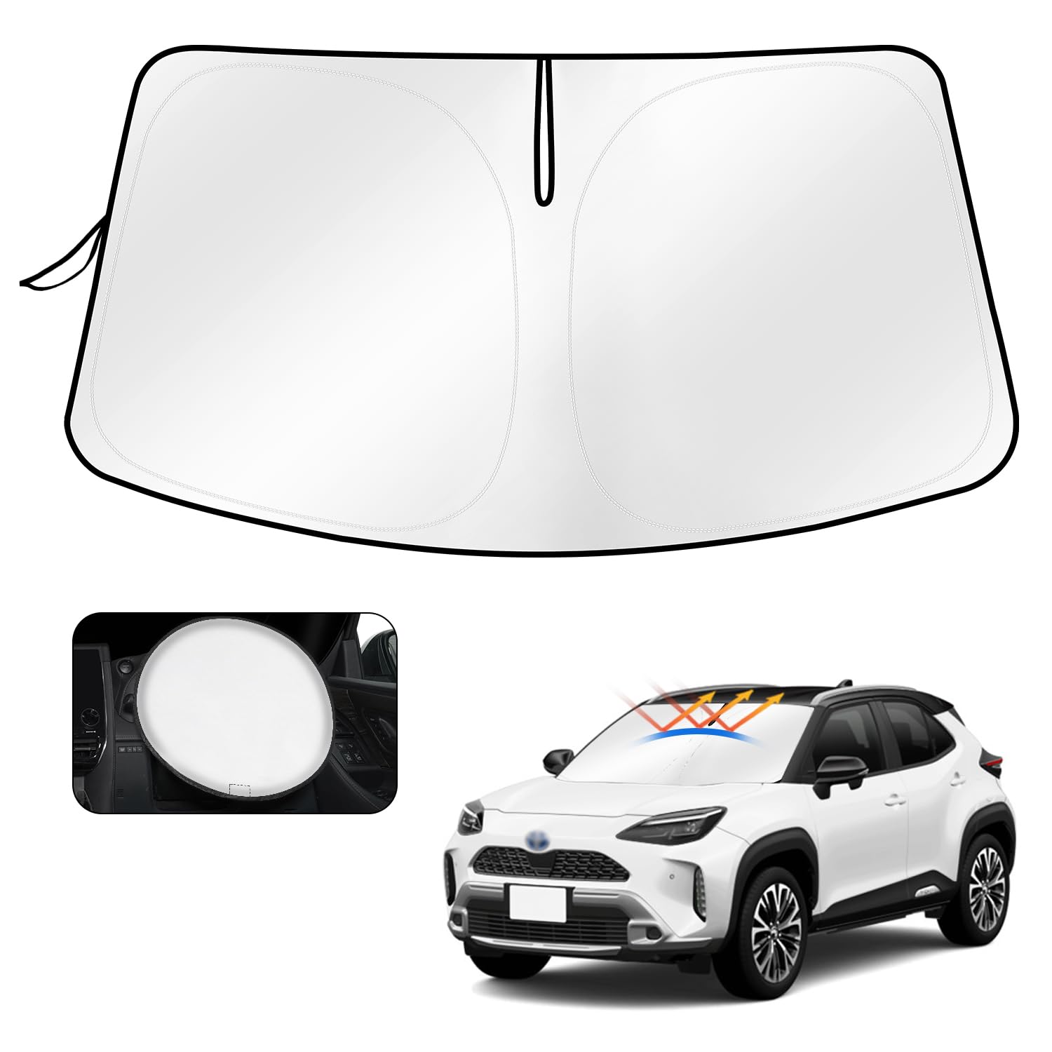 

Cartist Новый Toyota Yaris Cross Передний Солнцезащитный Экран Yaris Cross Sunline Sunset Sunfia Солнцезащитный Экран на Лобовое Стекло Шторка-Шторка Текущая Шторка Солнцезащитный Экран Защита от УФ-лучей