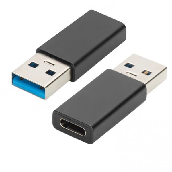 Adaptateur USB Type A vers USB-C - EWENT - Modèle EW9650 - 5 Gbps - 15 W - Aluminium
