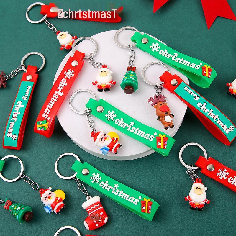 Cute Christmas Cartoon Keychain Pendant - Best Friend & Couple Ornament Accessory.