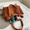 Autumn and winter large-capacity bag women's 2025 new Korean version corduroy tote bag college students commuting shoulder bag
