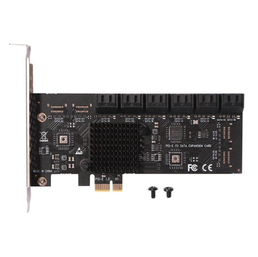 PCIE SATA Adapter Card 12 Port SATA 3 PCI Express X1 Expansion Card Riser Card