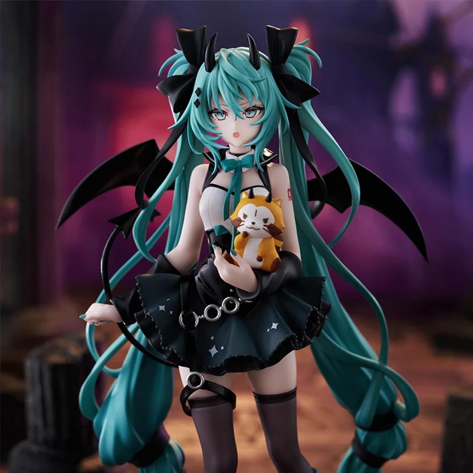 Little Devil Hatsune Miku 19cm Little Raccoon Hatsune Miku Anime Dark Angel Chuyin Hand Operated PVC Model Animation Accessories