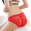 Women's Sexy Lace Panties Thong Low Waist Mesh Cutout Shorts Panties Hip Lift Panties