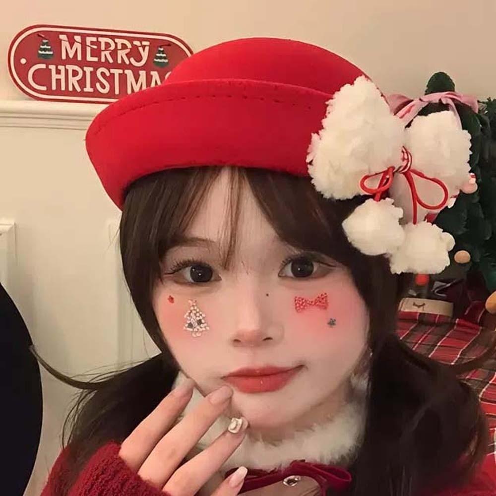 Vintage Looking Red Bowler Hats Japanese Style Girls Dome Hat Basin Hat Woolen Bucket Cap  Winter