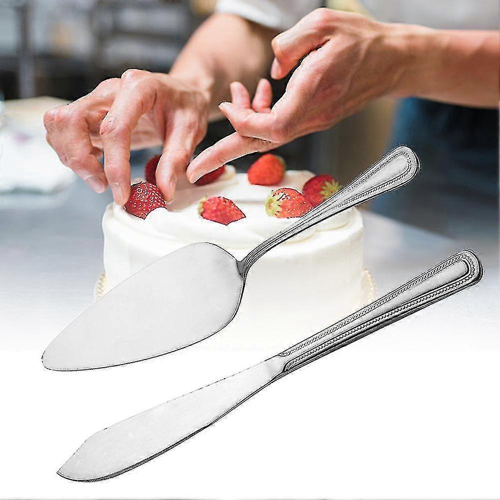 2pcs Simple Pie Knife Baking Party Pastry Stainless Steel Tool Cake Serving Set - Pjun