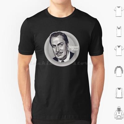 Vincent Price T-Shirt Große Größe 100% Baumwolle Horrorfilme Gruselig Halloween Unheimlich Vintage Film Horrorfilme Retro Spukhaft Klassisch