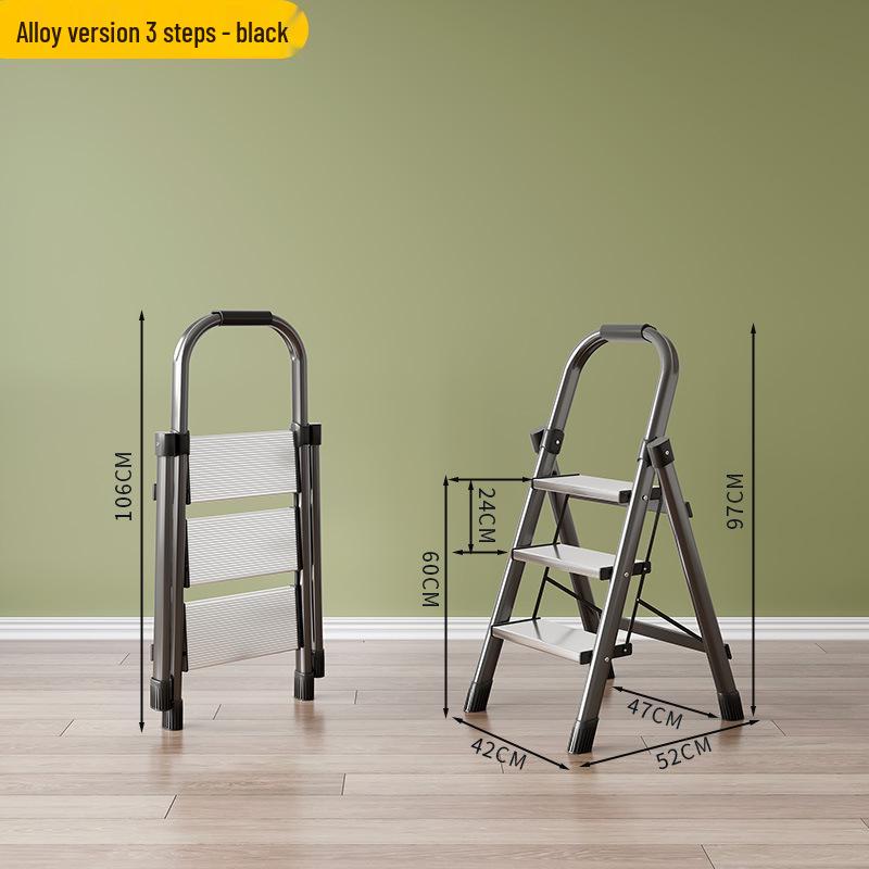 Multifunctional Carbon Steel Folding A-Frame Ladder for Indoor Use