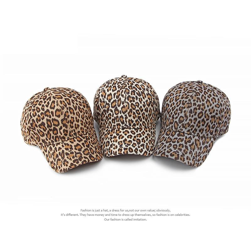 Vintage Leopard Print Hat Women's Spring Summer Thin Sunscreen Sunshade Hat Hard Top Baseball Cap