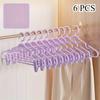 6pcs Clothes Hangers with Clips | Heavy Duty Plastic Closet Organizer Hooks for Laundry and Dorm Wardrobe | Durable Space-Saving