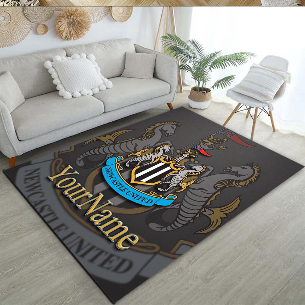 Newcastle 10 Customizable Name Carpet Design for Game Room Entryway Dormitory Living Rooms Anti-slip Rug Decorate Offices