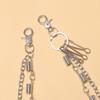 1/2 Layer Long Metal Belt Chain Rock Punk Hook Trousers Pant Waist Link Wallet Chain Belts Keychain Ring Clip Keyring
