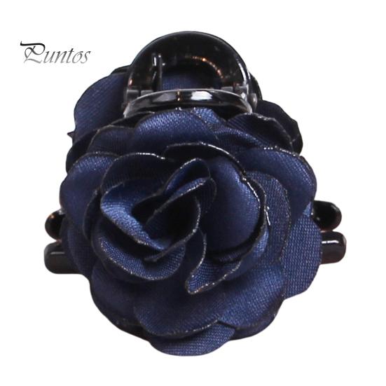 

Женская заколка для волос с двухсторонним декором в виде цветка розы, противоскользящие зубцы, заколка для волос с затылком в виде акулы, украшение для волос темно-синий