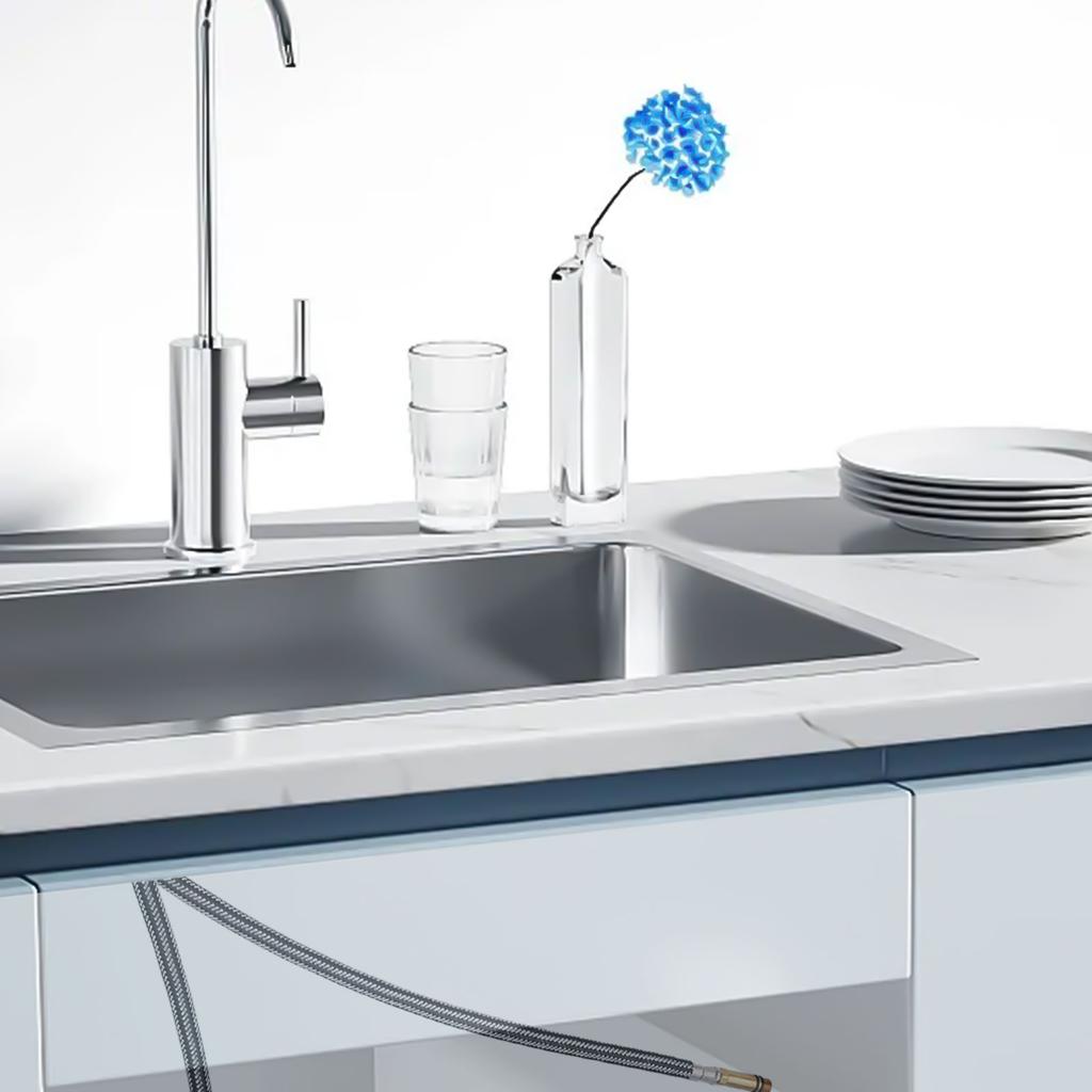 2 Stück G1/2 Badezimmer Küchenarmatur Anschluss Edelstahl Flexible Sanitärrohre Kalt Warm Mischbatterie Wasserrohr