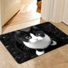 2D Wooden Hole with Four Cats Protruding Soft Pad Cartoon Cat Entrance Door Mat Bathroom Kitchen Anti Slip Mat