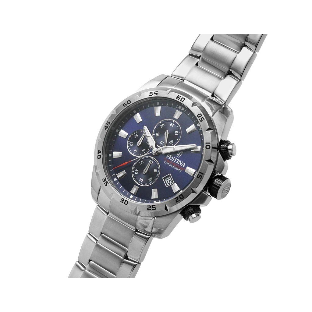 Festina Sport Chronograph Stainless Steel Blue Dial Quartz F20463-2 100M Men's Watch