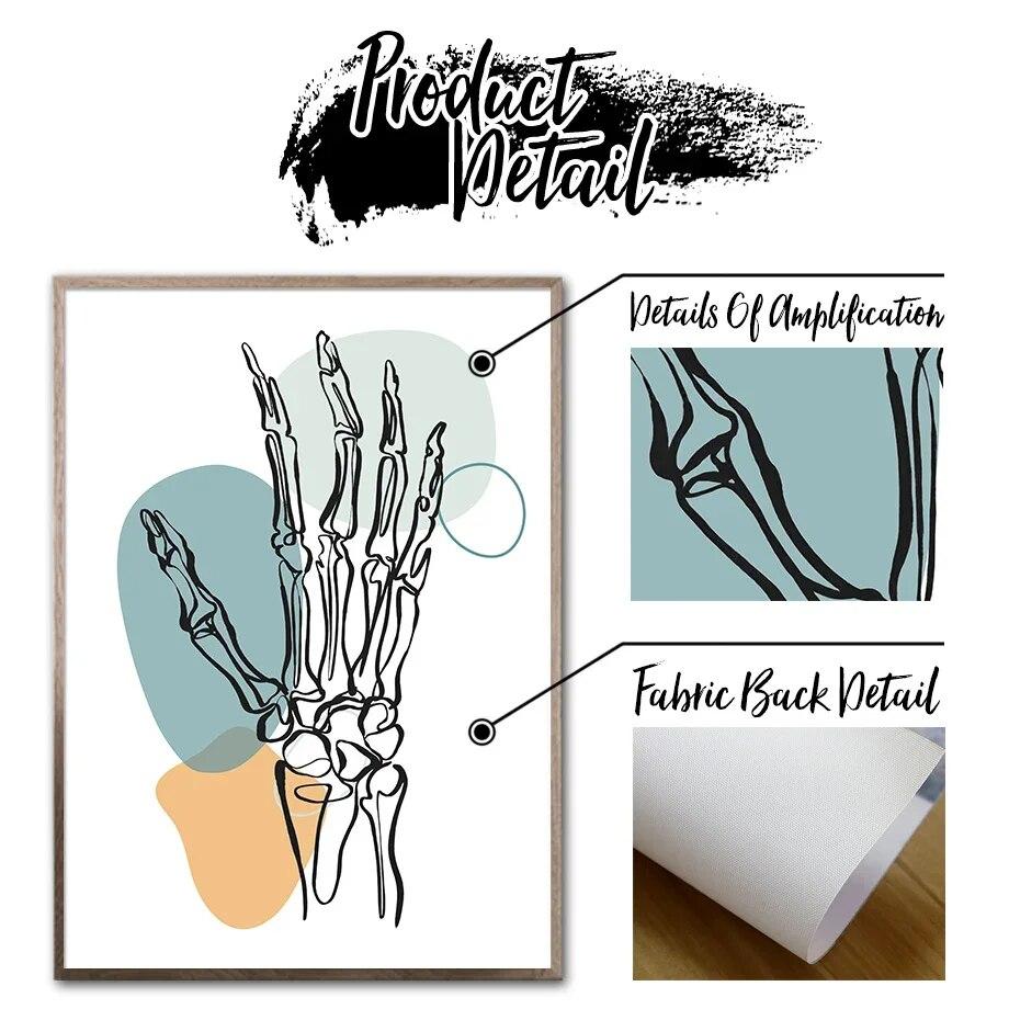 Abstrakte medizinische Anatomie Herz Zähne Skelett Wand Kunst Leinwand Malerei nordische Poster und Drucke Wand Bilder für Klinik Dekor