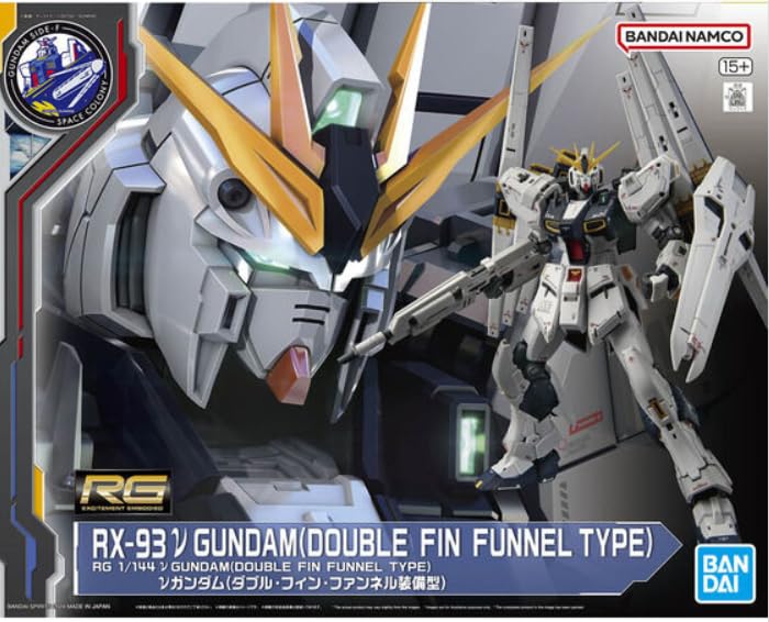 

RG Nu Gundam Fin Funnel Equipped Plastic Model Mobile Suit Counterattack Fukuoka 1/144 (Double Type) Color-coded Gundam Char s SIDE-F чёрный