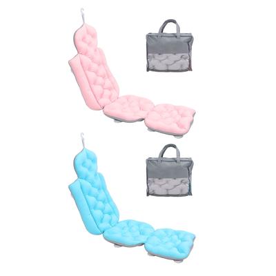 Full Body Bath Pillow Neck Back Support with Anti Slip Suction Cups Foldable Bathtub Pillow Spa Acce