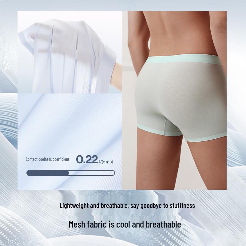 ubras Men's Ice Silk Mesh Breathable Boxer Briefs