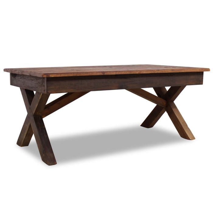 VidaXL Table basse Bois de récupération massif 110 x 60 x 45 cm