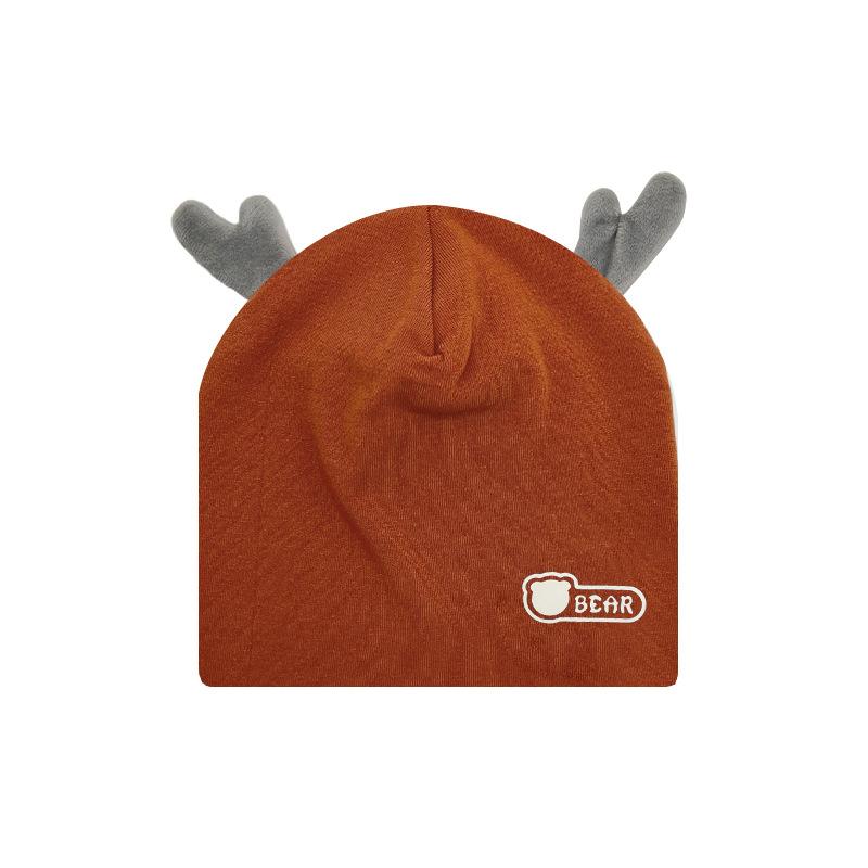 

Winter cartoon elk horn children s knitted hat cute baby elephant warm hat boys and girls infant wool hat S (0~ 2 years old)