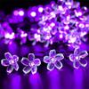 Solar Powered Cherry Blossom Lights Outdoor Waterproof LED Garland for Pathway Patio Christmas Wedding Party Garden Decoration