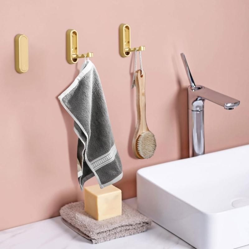 Foldable Wall Hook for Clothes and Accessories Invisible Folding Hook for Bedrooms and Offices Bathroom Towel Hanger