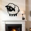 Large Laser Cut Sheep Metal Wall Art Black Iron Flock Modern Home Decor