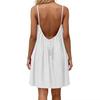 Damen-Rückenfreies Spaghettiträger-Kleid Lässig Lockerer Schnitt Sommer Strand Minikleid