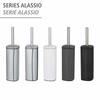 Wenko brosse wc fermée alassio, design fermé, brosse wc noire, acier, 9,3x39,2x9,3 cm, noir mat