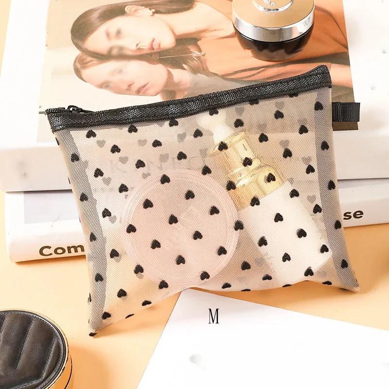 Female Make Up Pouch Portable Small Large Toiletry Beauty Case Women Mesh Cosmetic Bag Travel Storage Makeup Bag Organizer