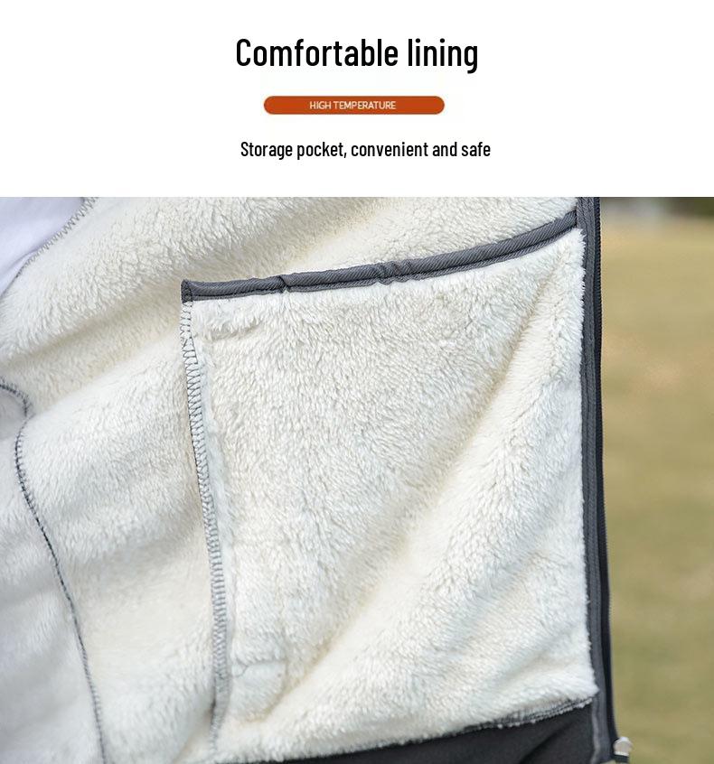 Men's Plus Size Fleece Jacket - Thick Stand Collar, Casual Autumn/Winter Outdoor Sports