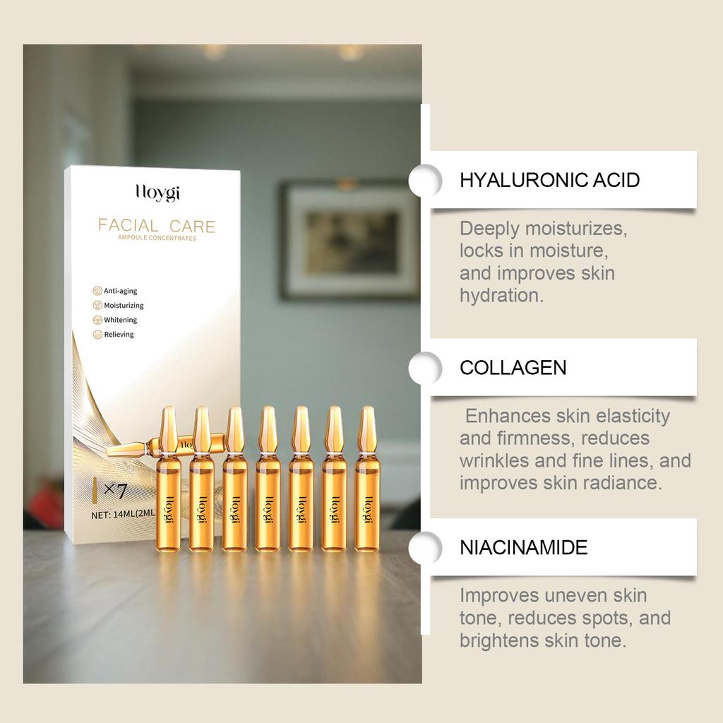 Facial Care Ampoule Moisturizing Whitening Skin Anti Acne Fade Fine Lines Anti-Aging Firming Essence Portable Face Care Serum